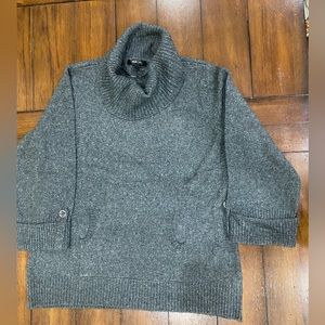 Style & Co Soft, med weight, Grey, loose Cowl neck sweater,kangaroo pockets Sz L
